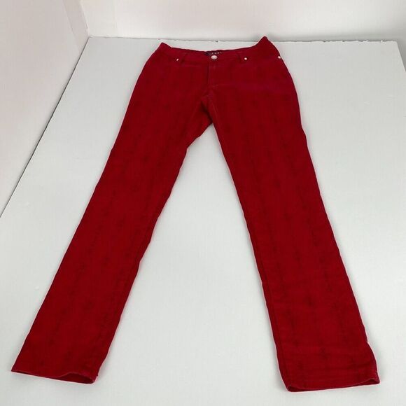 Lexi Jeans Womens Size 6 Straight Leg Red Stretch Cotton Blend Comfort Used - Picture 16 of 16